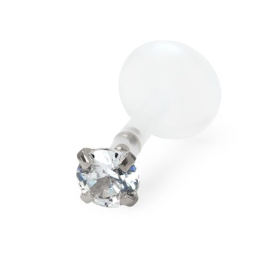 Push-in labret av PTFE med stener etter eget valg