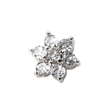 Blomst til dermal anchor med midtsten i flere farger