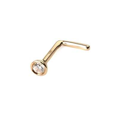 Nesepiercing av 14 karat gull med innfattet sten