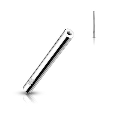 Gjengeløs push-in barbell i 14K gull