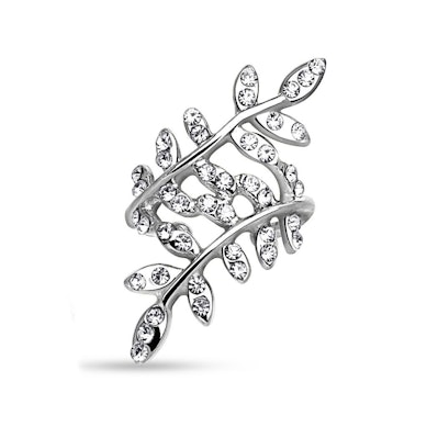 Earcuff med stenbesatte blader