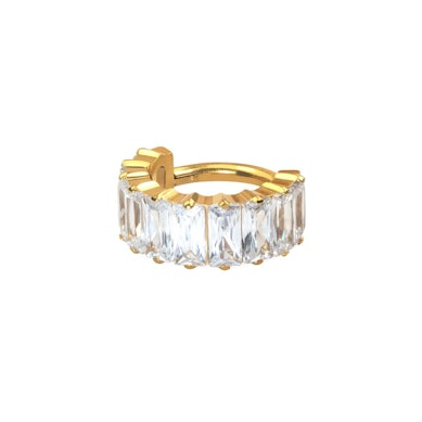 Titanring med markante baguatteslipte stener