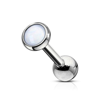 Ørepiercing med reflekterende sten