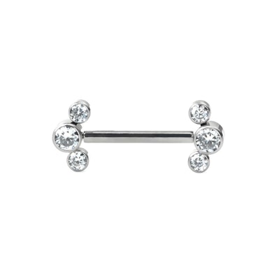Push-in brystpiercing med stener i forskjellige farger