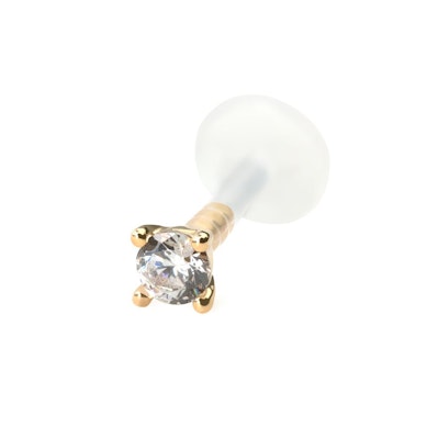Labret av bioplast med 14k gulltopp