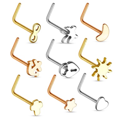 Nesepiercing med forskjellige motiver