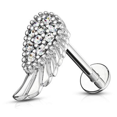Englevingetformet labret med mange stener