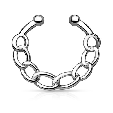 Fake septumpiercing med kjede
