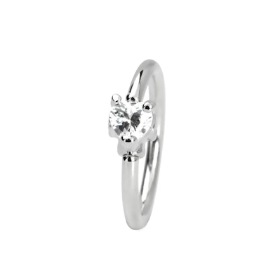 Captive bead-ring med hjertesten