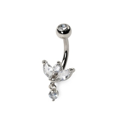 Navlepiercing med marquise-stener