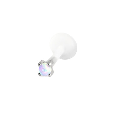 Labret av 14 karat gull med opalsten