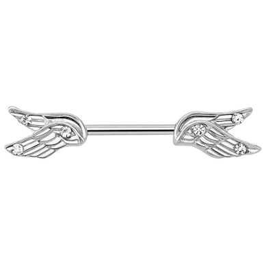 Brystpiercing med todelte englevinger