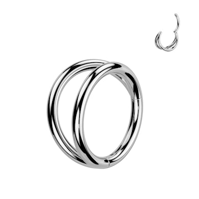 Dobbel bøylet ring titan