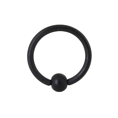 Captive bead ring i svart matt farge