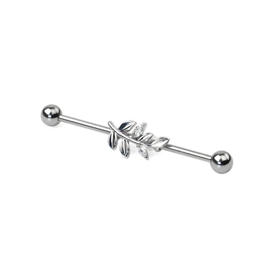 Industrial piercing med blader på stilk