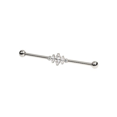 Industrial barbell med marquise-stener