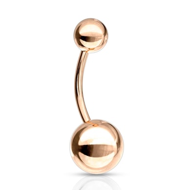 Rosegullbelagt navlepiercing