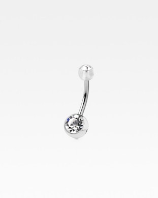 Navlepiercing med akrylkuler og sten