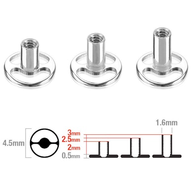 Rund dermal anchor base av titan