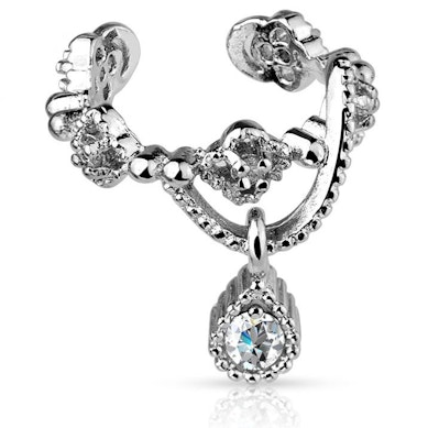 Earcuff med hengende sten