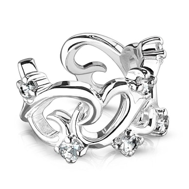 Earcuff med filigranhjerte