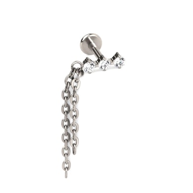 Titanlabret med en trio av stener og dobbel anhengskjede