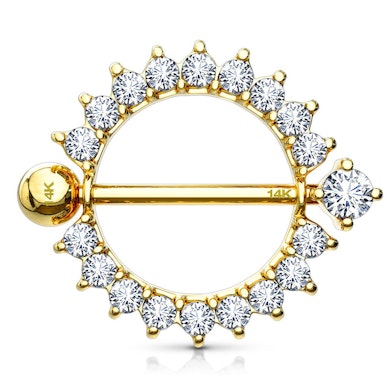 14 karat ekte gull brystpiercing