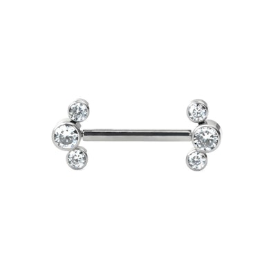 Push-in brystpiercing med stener i forskjellige farger