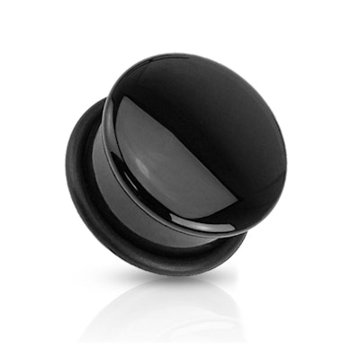 Kuppelformet plug av sort agat