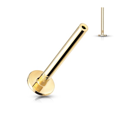 Løs push-in labret av 14 karat gull