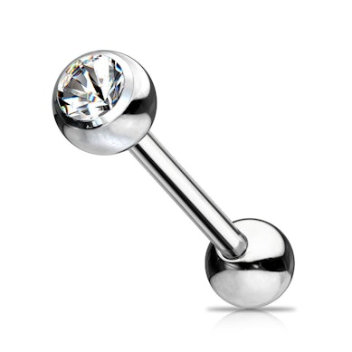 Tungepiercing av titan med sten