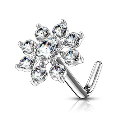 Nesepiercing med stenbesatt stjerneskudd