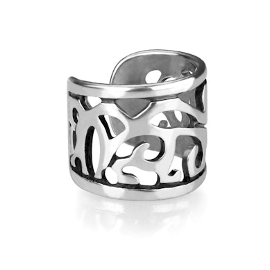 Earcuff med bredt filigrandesign