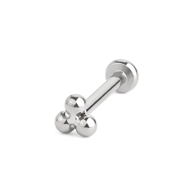 Titan push-in labret med trekantet klyngetopp av kuler