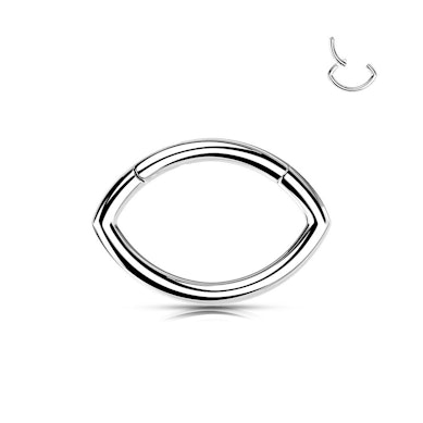 Ovalformet henglset ring av titan