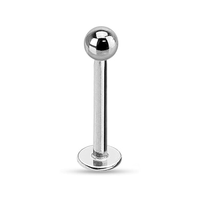 Labret av titan med innvendig gjenge