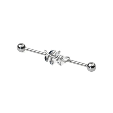 Industrial piercing med blader på stilk