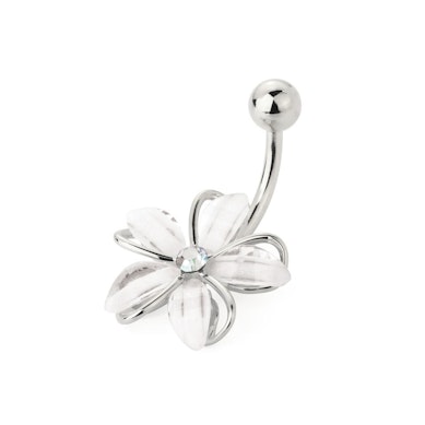 Navlepiercing med blomst