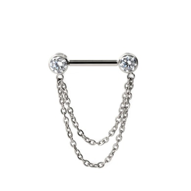 Nippelbarbell av titan med kjeder