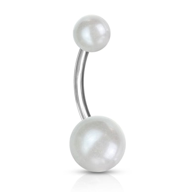 Navlepiercing med perlekuler