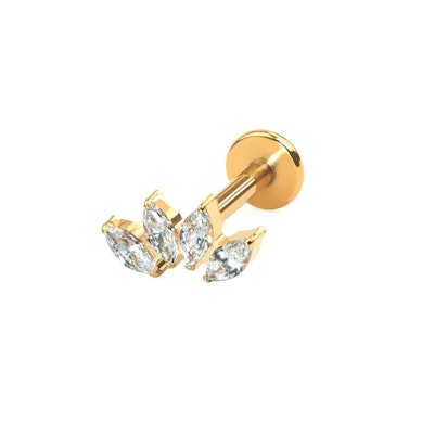 Titanlabret med en trio av marquiseslipte stener