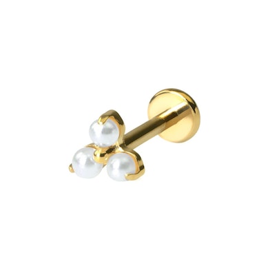 En delikat titanlabret med tro av perler