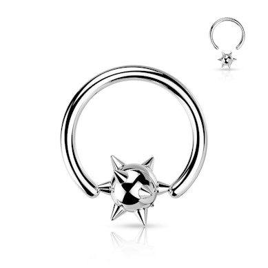 Captive bead ring med spiky kule