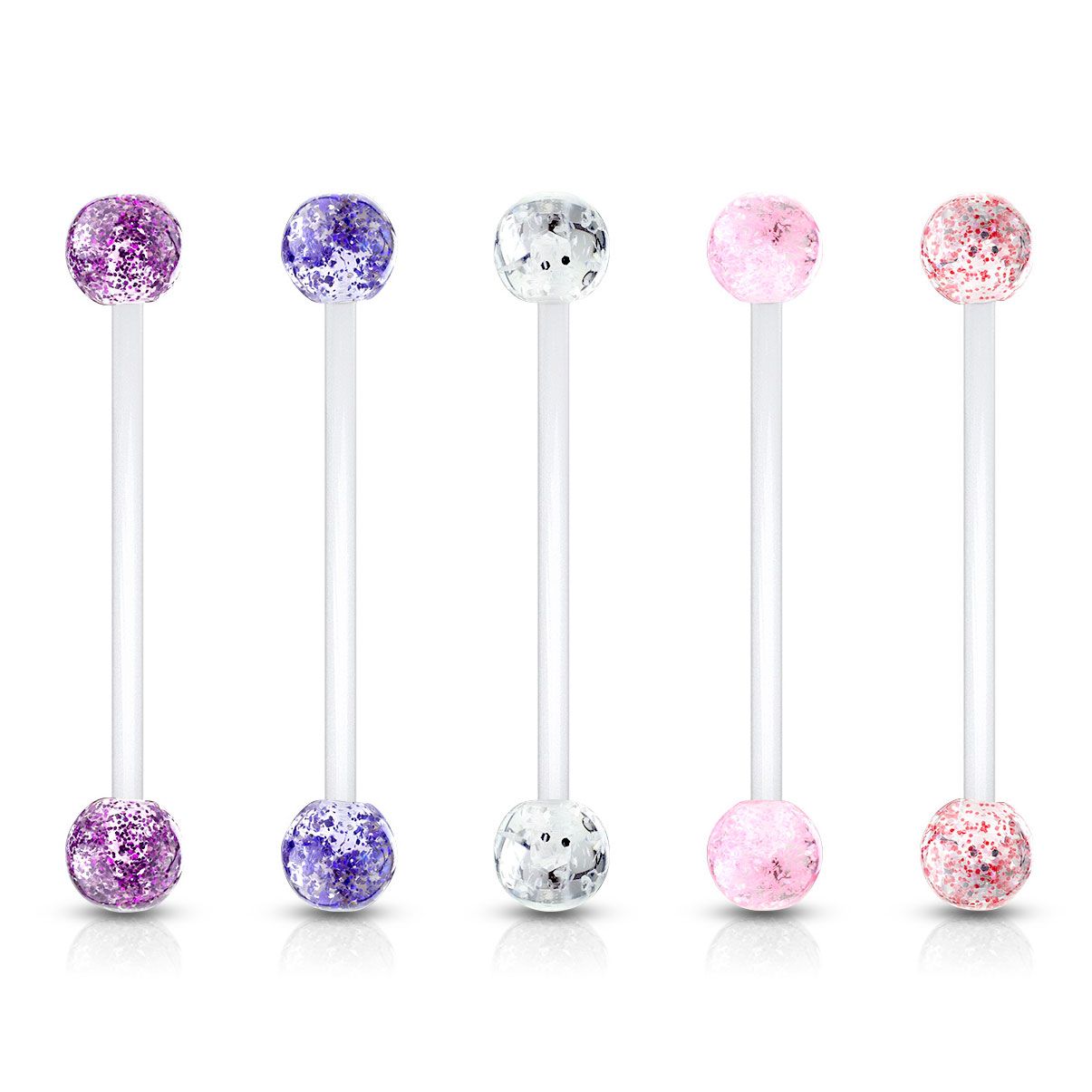 Navlepiercing til gravide med glitterkuler