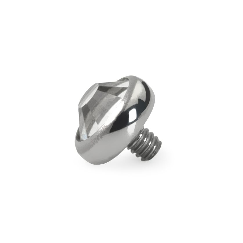 Dermal anchor av titan med sten