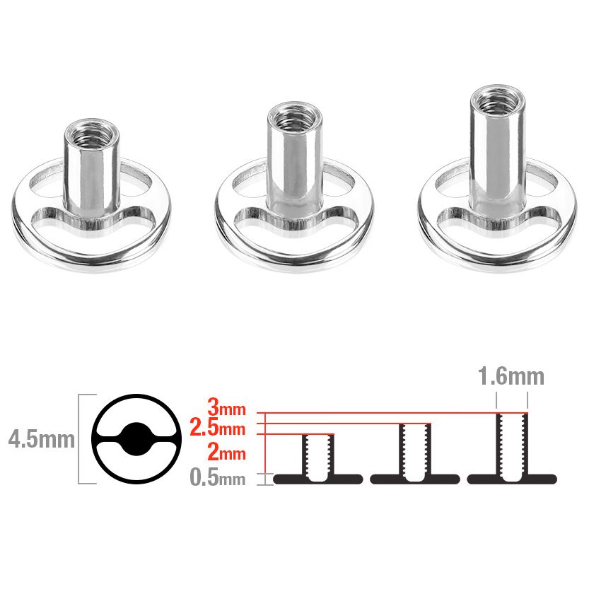 Rund dermal anchor base av titan