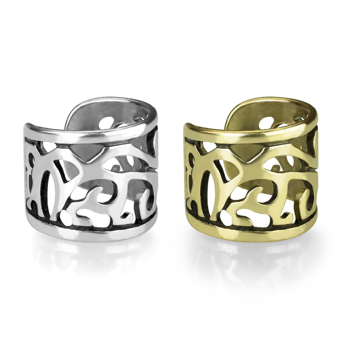 Earcuff med bredt filigrandesign