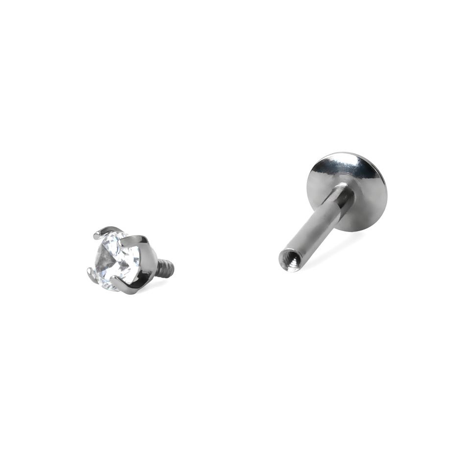 Labret av titan med forskjellig stendesigns