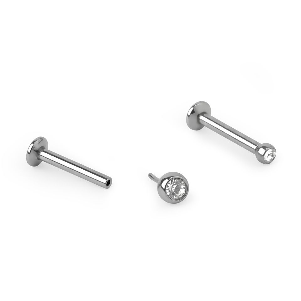 Push-in labret med sten