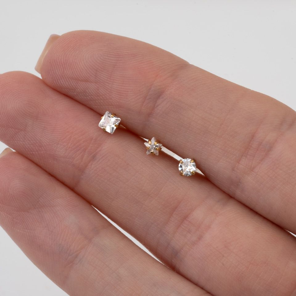 Push-in labret av PTFE med stener etter eget valg